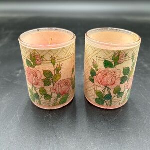 Vintage American greetings Rose Votive Candle Holders
